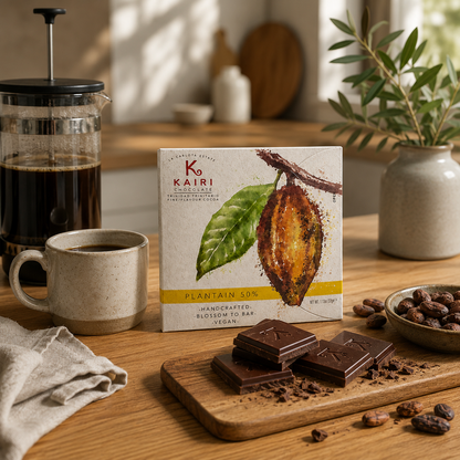 Kairi Plantain 50% Vegan Chocolate | Tree to Bar Single Estate Chocolate from Trinidad