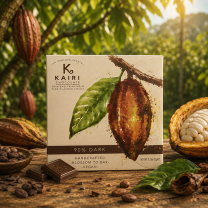 Kairi 90% Dark Chocolate | Tree to Bar Single Estate Vegan Chocolate from Trinidad