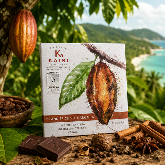 Kairi Island Spice 50% Dark Milk Chocolate | Caribbean Tree to Bar Chocolate from Trinidad