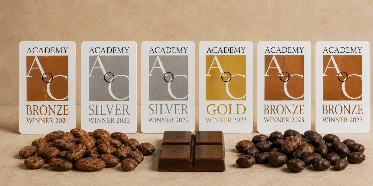 Academy Awards for chocolate and coffee awards on a wooden background