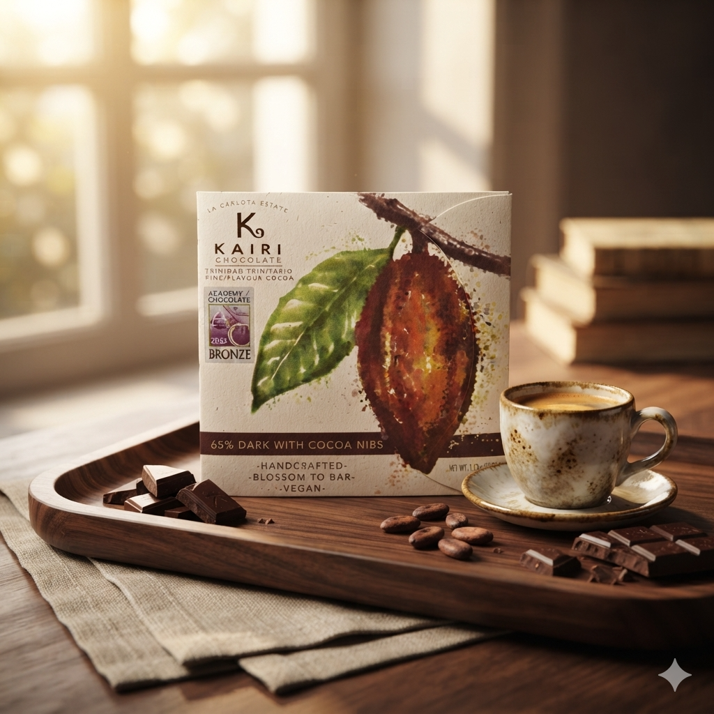 Kairi 65% Dark Chocolate with Roasted Cocoa Nibs | Tree to Bar Single Estate Vegan Chocolate