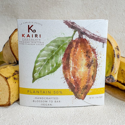 Kairi Plantain 50% Vegan Chocolate | Tree to Bar Single Estate Chocolate from Trinidad