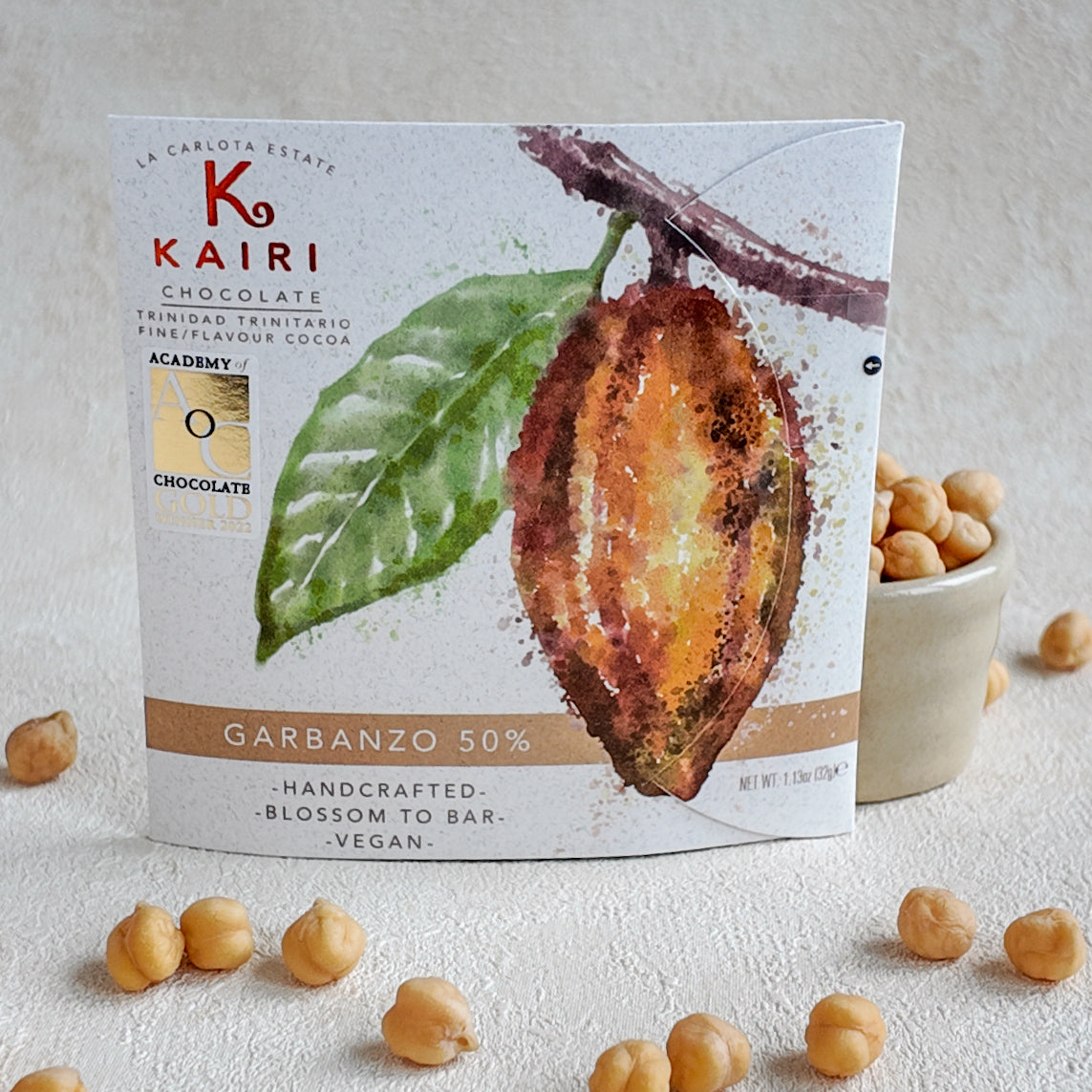 Kairi 50% Vegan Dark Chocolate with Garbanzo Beans | Tree to Bar Trinidad Chocolate