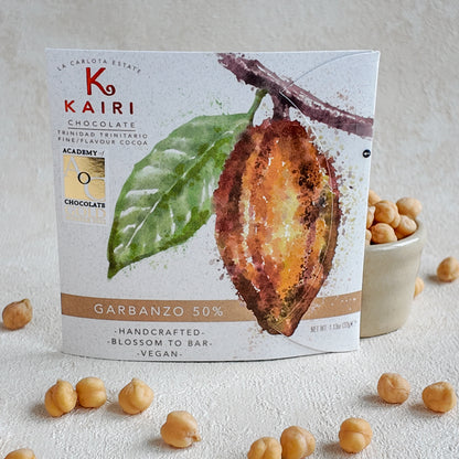 Kairi 50% Vegan Dark Chocolate with Garbanzo Beans | Tree to Bar Trinidad Chocolate