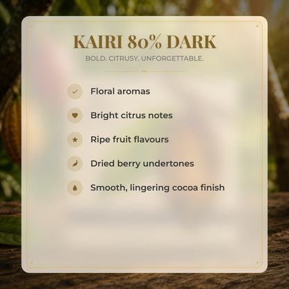 Kairi 80% Dark Chocolate | Tree to Bar Single Estate Vegan Chocolate from Trinidad
