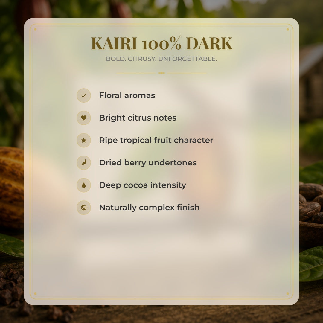 Kairi 100% Dark Chocolate | Pure Tree to Bar Single Estate Vegan Chocolate from Trinidad