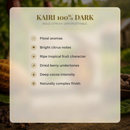 Kairi 100% Dark Chocolate | Pure Tree to Bar Single Estate Vegan Chocolate from Trinidad