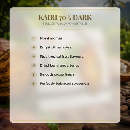 Kairi 70% Dark Chocolate | Tree to Bar Single Estate Vegan Chocolate from Trinidad